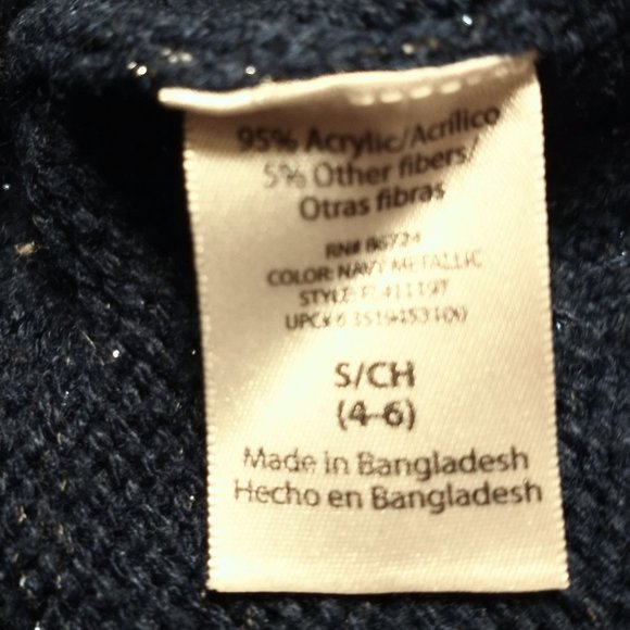 Faded Glory Navy Blue Sparkly Cowl Neck Sweater - Picture 4 of 5